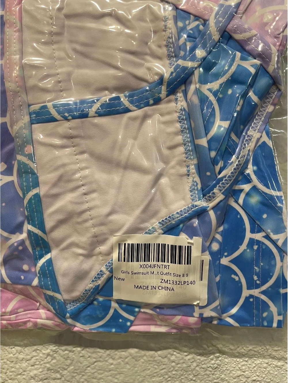 Girls Mermaid Print Swimsuit Two-Piece Set Size 8-9